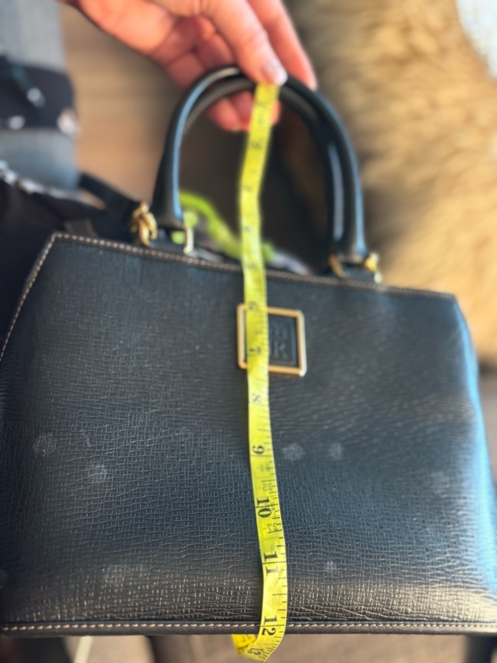 🖤 Nina Ricci Black Vintage Textured Leather Top Handle Crossbody Structured Bag - Picture 17 of 17